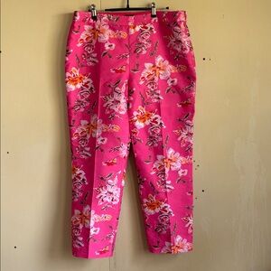 Carlisle Hot Pink Floral Cropped Pants
